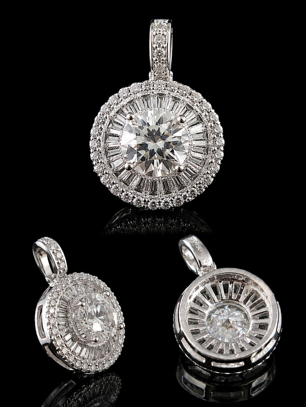 2ctw Moissanite .925 Pendant Only